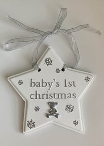 Star shaped baby's 1st christmas decoration