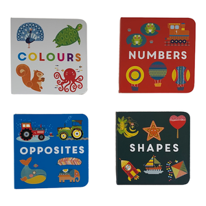 Set of 4 baby books, colours, numbers, opposites and shapes.