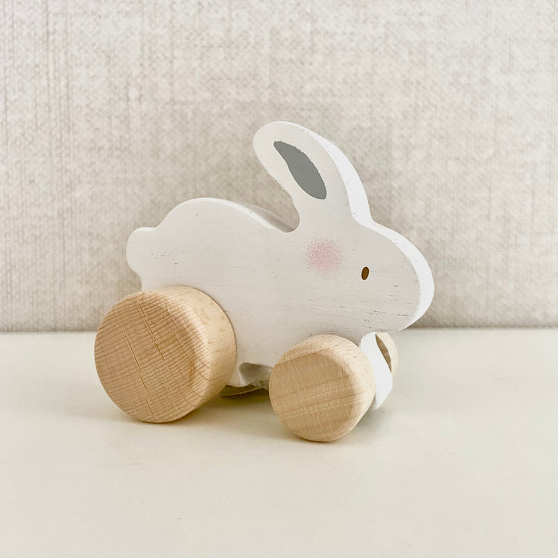 Wooden rabbit push toy