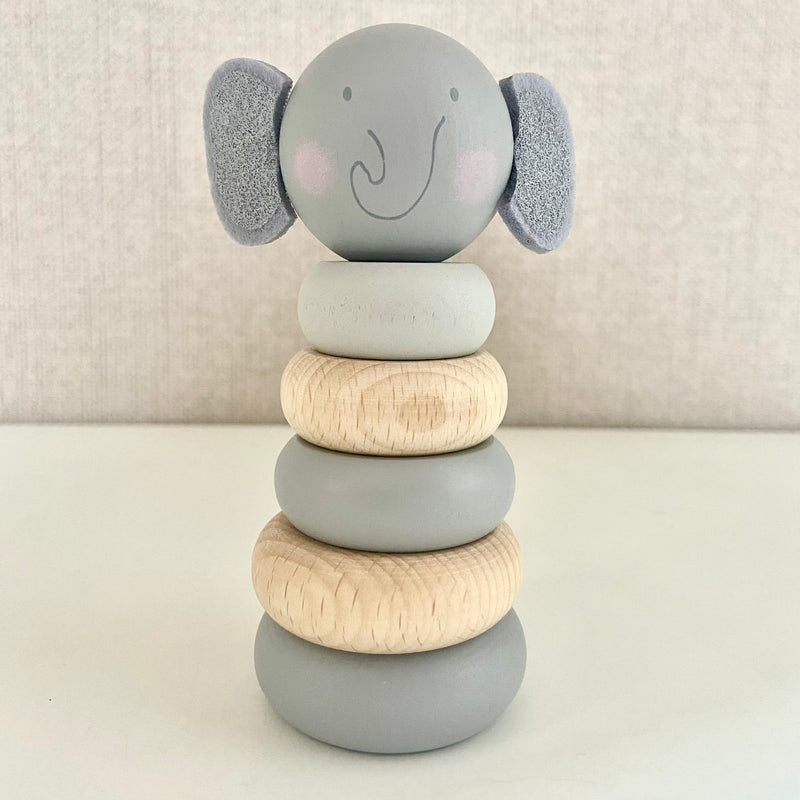 Wooden elephant stacking toy