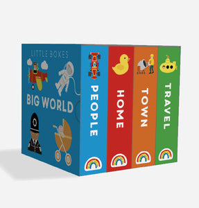 First Birthday Gift Box with Rainbow and Books