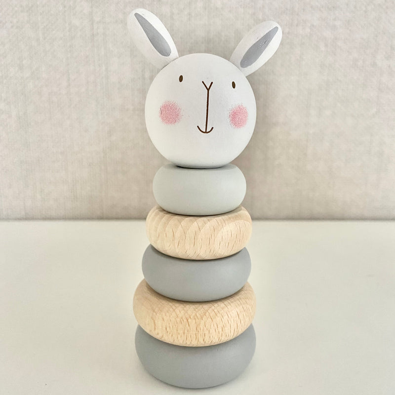 Wooden rabbit stacking toy
